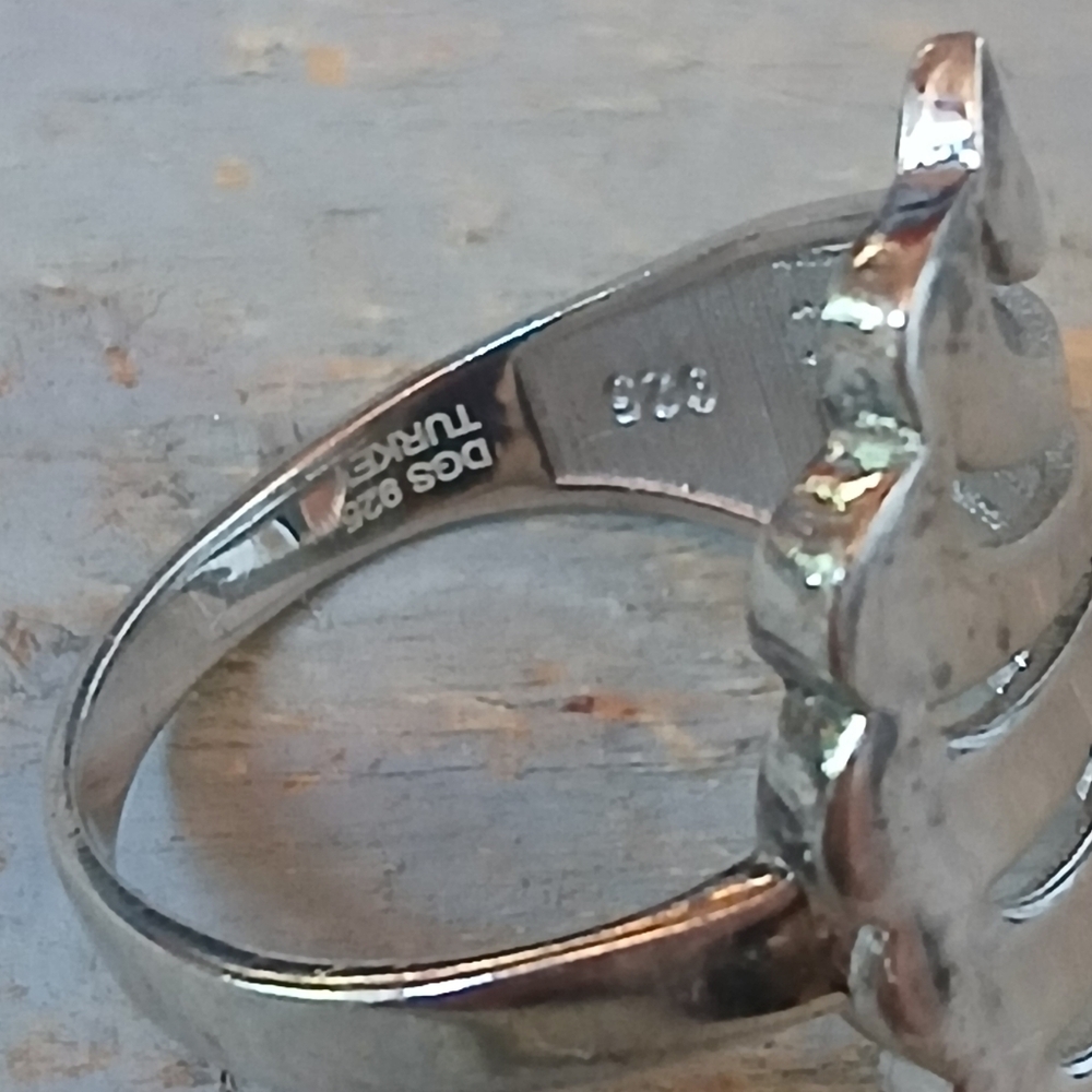 Sterling Silver Feather Wing Fan Ring Statement Ring Size 11 - Picture 11 of 16